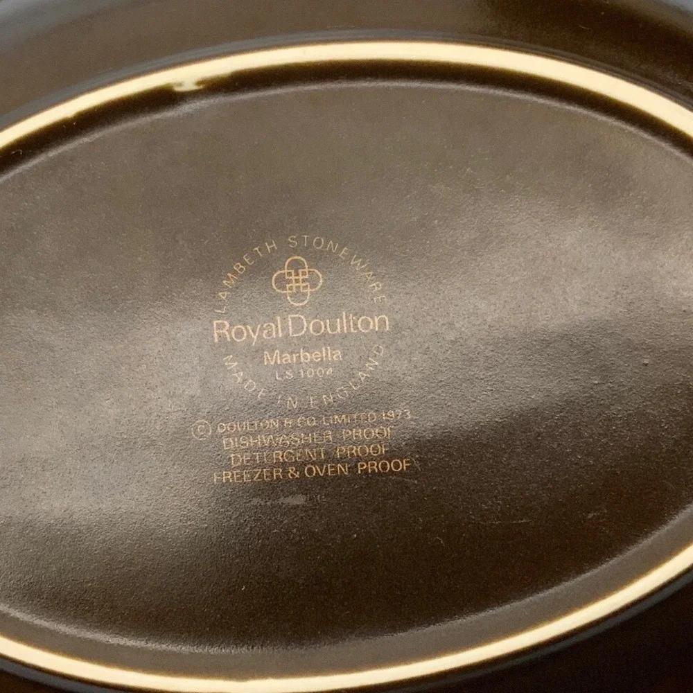 Royal Doulton Marbella LS1004 Lambeth Stoneware‎ Bowl and Plates Set 3pc 1973